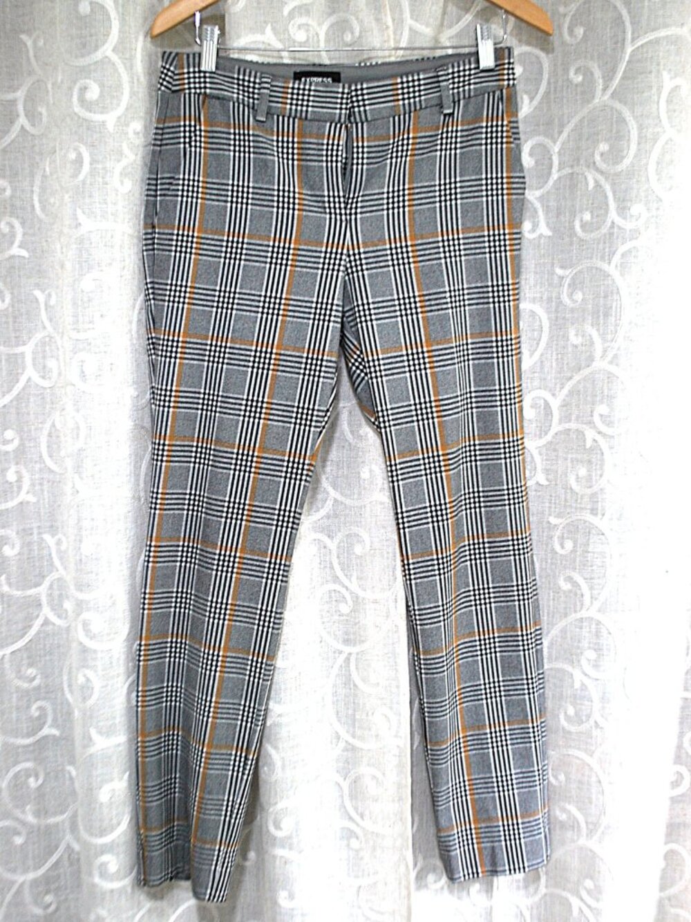 Express Spandex Plaid Pants Ankle Midrise Size 6L